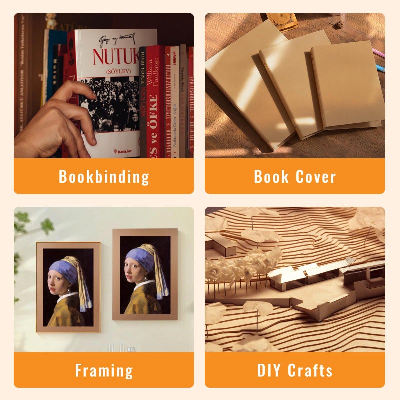 Lineco Neutral pH Binder Board. Acid-Free Unbuffered 100 PT (.098") 15''x20.5''. Pack of 4. Chipboard, Bookboard, Bookbinding, Framing, Book Cover, Boxes, Slipcase, DIY, Bulletin Boards. - Image 5